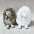 Soft Cute hedgehog plush toy, pure white, embroidered eyes&nose